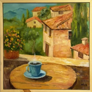 La toscana y un café